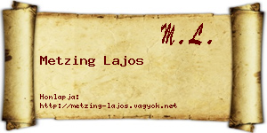 Metzing Lajos névjegykártya